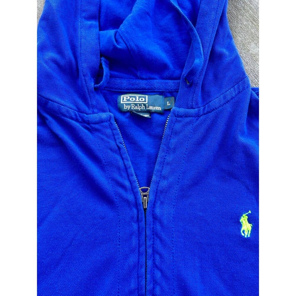 Vintage Polo Ralph Lauren Royal Blue Full Zip Up Hoodie - Picture 3 of 3
